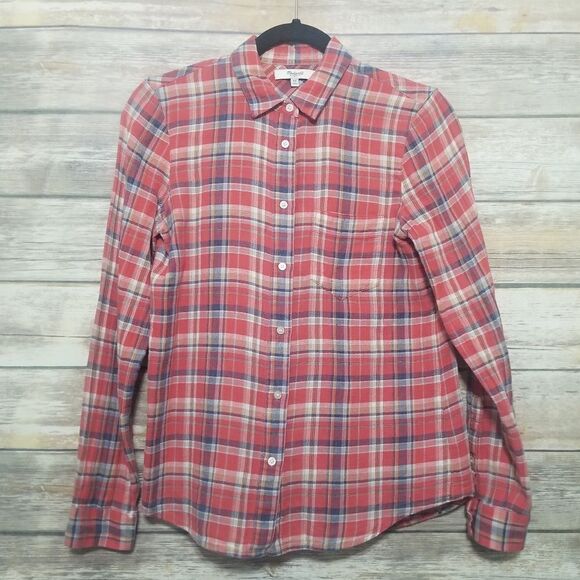 Madewell Boyfriend Plaid Button Down Shirt Size XS - Picture 3 of 7